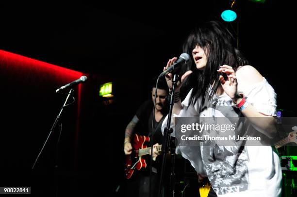 Natalie McQueen of The Wild performs on stage during 'Give It A Name Introduces' tour at O2 Academy on May 3, 2010 in Newcastle upon Tyne, England.