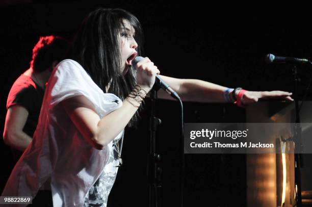 Natalie McQueen of The Wild performs on stage during 'Give It A Name Introduces' tour at O2 Academy on May 3, 2010 in Newcastle upon Tyne, England.