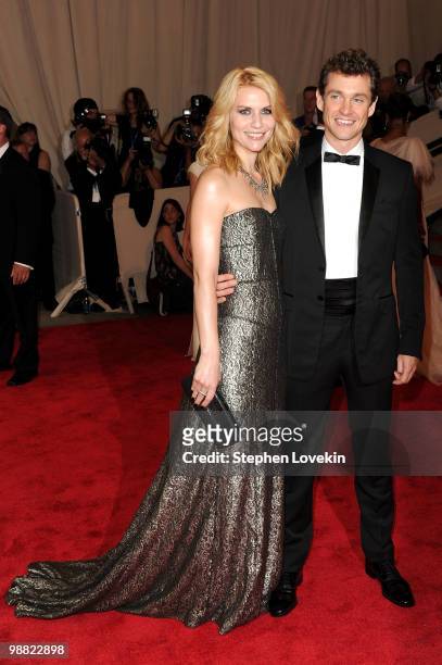 Actress Claire Danes and Hugh Dancy attend the Costume Institute Gala Benefit to celebrate the opening of the "American Woman: Fashioning a National...