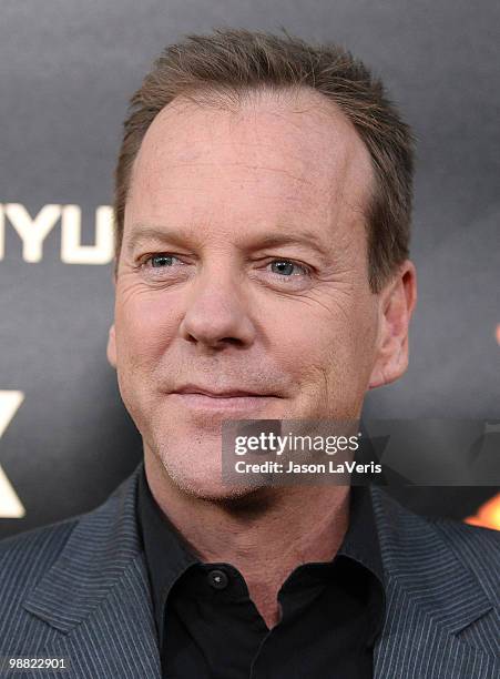 Actor Kiefer Sutherland attends the "24" series finale party at Boulevard3 on April 30, 2010 in Hollywood, California.