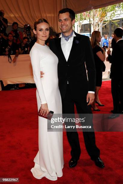 Actors Diane Kruger and Joshua Jackson attend the Costume Institute Gala Benefit to celebrate the opening of the "American Woman: Fashioning a...