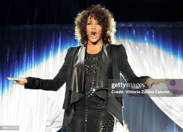 Whitney Houston performs at Mediolanum Forum on May 3, 2010 in Milan, Italy.