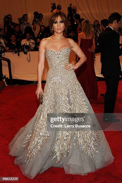 Jennifer Lopez attends the Costume Institute Gala Benefit to celebrate the opening of the "American Woman: Fashioning a National Identity" exhibition...