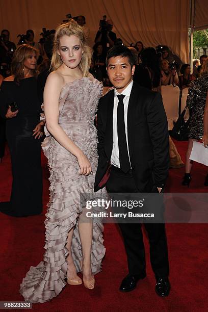 Actress Riley Keough and designer Thakoon Panichgul attend the Costume Institute Gala Benefit to celebrate the opening of the "American Woman:...