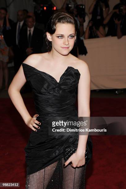 Actress Kristen Stewart attends the Costume Institute Gala Benefit to celebrate the opening of the "American Woman: Fashioning a National Identity"...