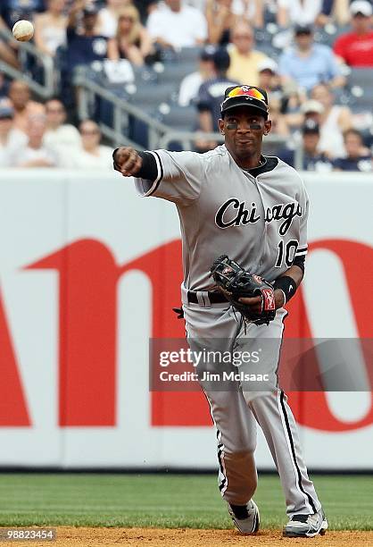 Alexei Ramirez of the Chicago White Sox in action against the New York Yankees on May 2, 2010 at Yankee Stadium in the Bronx borough of New York...
