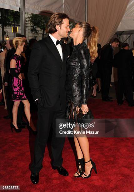 Tom Brady and Gisele Bundchen attends the Costume Institute Gala Benefit to celebrate the opening of the "American Woman: Fashioning a National...