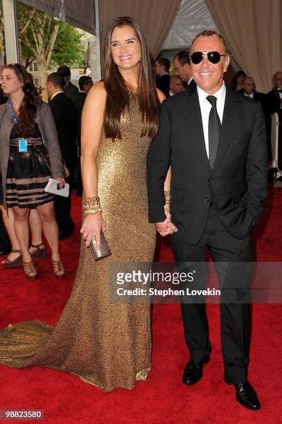 Actress Brooke Shields and designer Michael Kors attend the Costume Institute Gala Benefit to celebrate the opening of the "American Woman:...