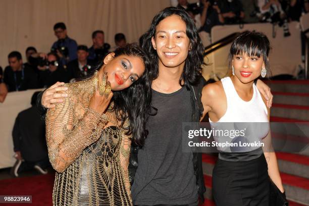 Singer M.I.A., deisigner Alexander Wang and Zoe Kravitz attend the Costume Institute Gala Benefit to celebrate the opening of the "American Woman:...