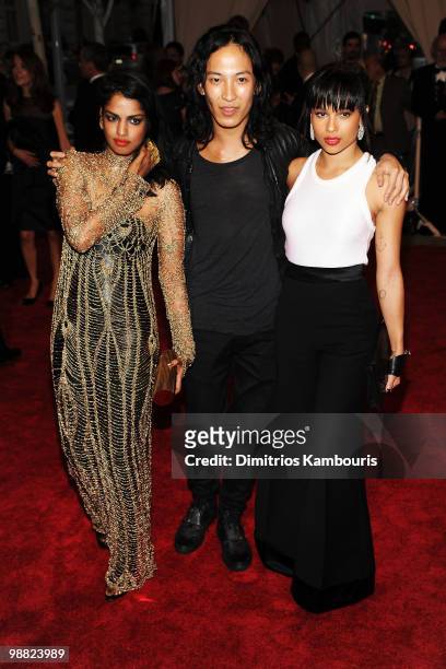 Musician M.I.A, designer Alexander Wang and actress Zoe Kravitz attend the Costume Institute Gala Benefit to celebrate the opening of the "American...