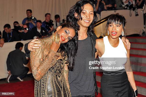 Singer M.I.A., deisigner Alexander Wang and Zoe Kravitz attend the Costume Institute Gala Benefit to celebrate the opening of the "American Woman:...