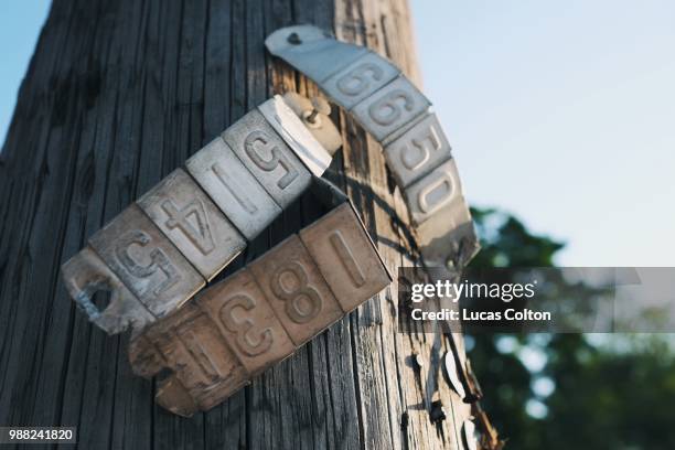 pole numbers - colyton stock pictures, royalty-free photos & images