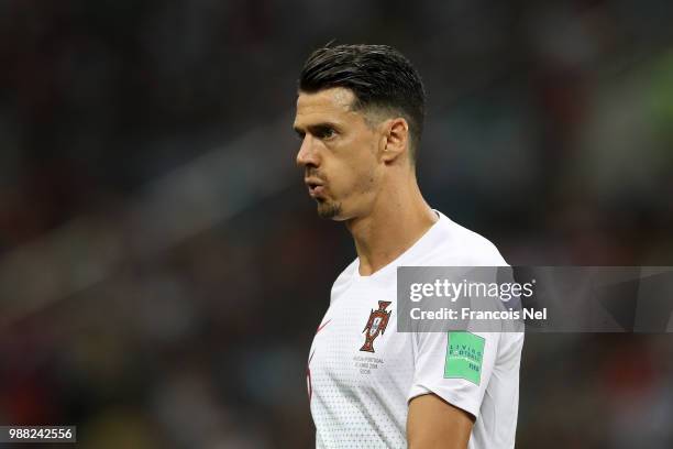 Jose Fonte of Portugal looks on during the 2018 FIFA World Cup Russia Round of 16 match between Uruguay and Portugal at Fisht Stadium on June 30,...