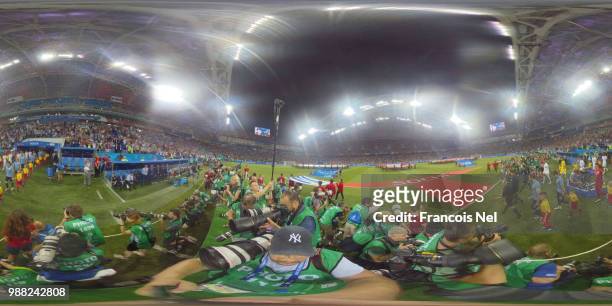 General view inside the stadium prior to the 2018 FIFA World Cup Russia Round of 16 match between Uruguay and Portugal at Fisht Stadium on June 30,...