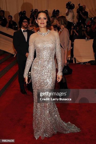 Actress Marion Cotillard attends the Costume Institute Gala Benefit to celebrate the opening of the "American Woman: Fashioning a National Identity"...