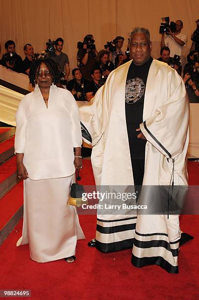 Personality Whoopi Goldberg and Editor-at-Large for Vogue Andre Leon Talley attend the Costume Institute Gala Benefit to celebrate the opening of the...
