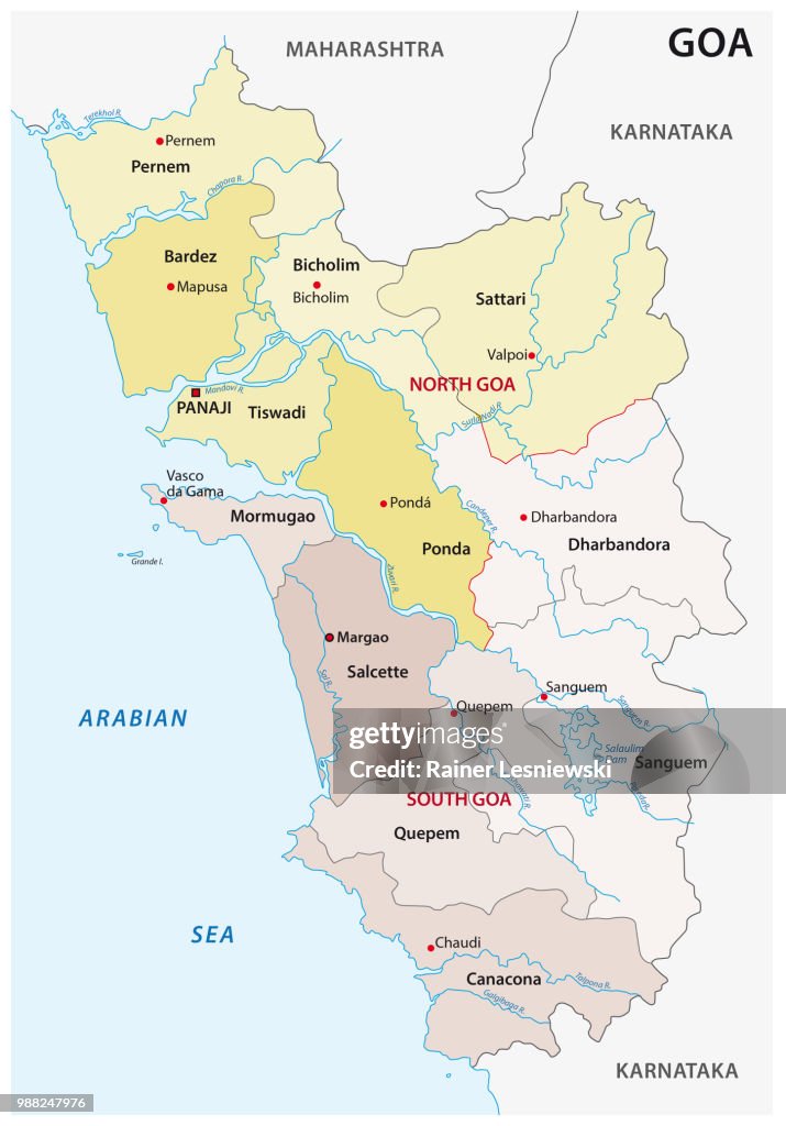 Goa Administrative And Political Map High-Res Vector Graphic - Getty Images