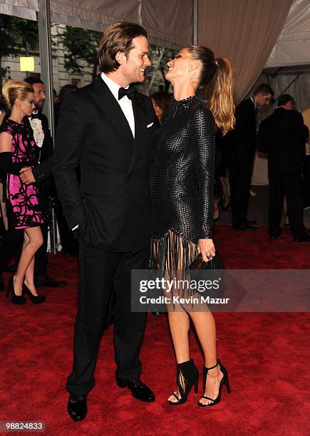 Tom Brady and Gisele Bundchen attends the Costume Institute Gala Benefit to celebrate the opening of the "American Woman: Fashioning a National...