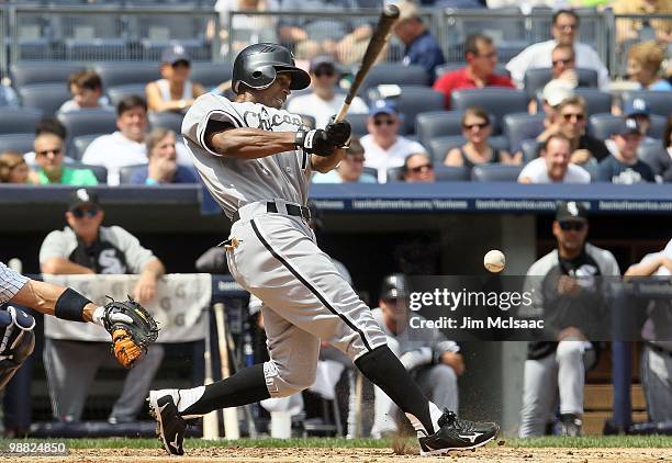 Juan Pierre of the Chicago White Sox in action against the New York Yankees on May 2, 2010 at Yankee Stadium in the Bronx borough of New York City....