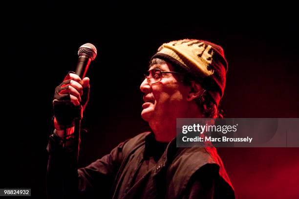 Alan Vega of Suicide perform on stage at Hammersmith Apollo on May 3, 2010 in London, England.