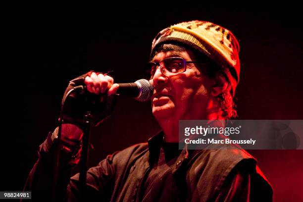 Alan Vega of Suicide perform on stage at Hammersmith Apollo on May 3, 2010 in London, England.