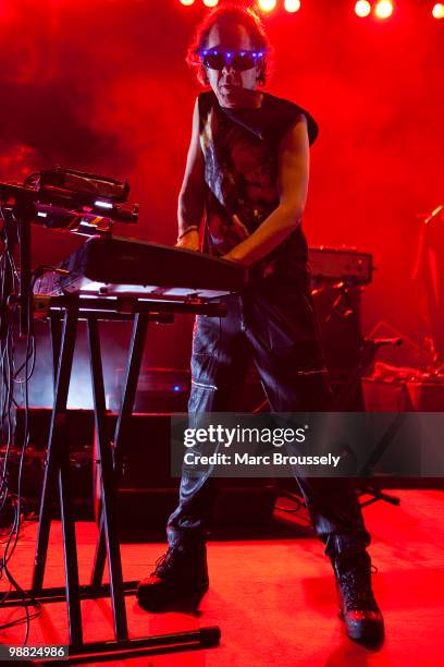 Martin Rev of Suicide performs on stage at Hammersmith Apollo on May 3, 2010 in London, England.