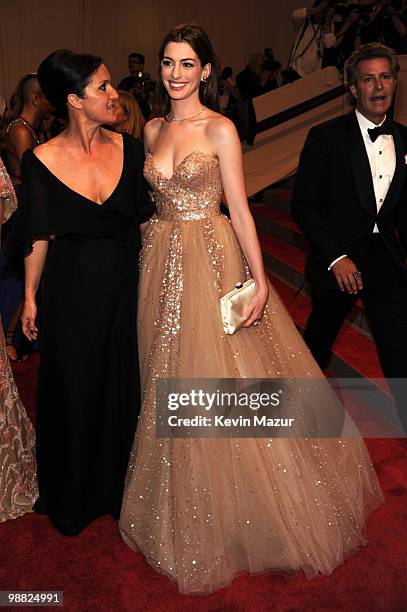 Anne Hathaway attends the Costume Institute Gala Benefit to celebrate the opening of the "American Woman: Fashioning a National Identity" exhibition...