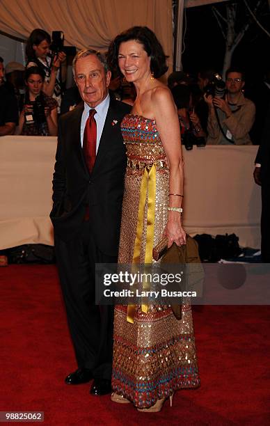 New York City Mayor Michael Bloomberg and Diane Taylor attend the Costume Institute Gala Benefit to celebrate the opening of the "American Woman:...