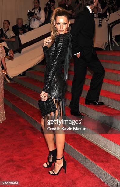 Gisele Bundchen attends the Costume Institute Gala Benefit to celebrate the opening of the "American Woman: Fashioning a National Identity"...