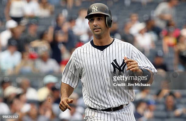 Jorge Posada of the New York Yankees in action against the Chicago White Sox on May 2, 2010 at Yankee Stadium in the Bronx borough of New York City....