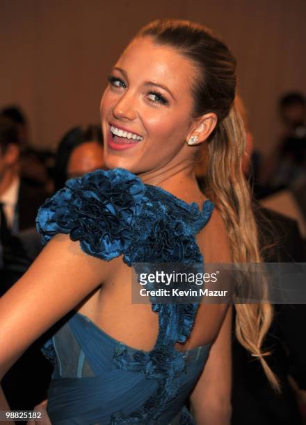 Blake Lively attends the Costume Institute Gala Benefit to celebrate the opening of the "American Woman: Fashioning a National Identity" exhibition...