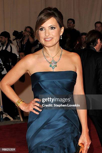 Actress Mariska Hargitay attends the Costume Institute Gala Benefit to celebrate the opening of the "American Woman: Fashioning a National Identity"...