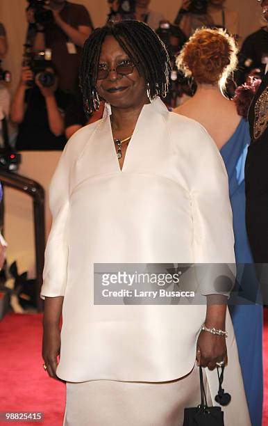 Personality Whoopi Goldberg attends the Costume Institute Gala Benefit to celebrate the opening of the "American Woman: Fashioning a National...