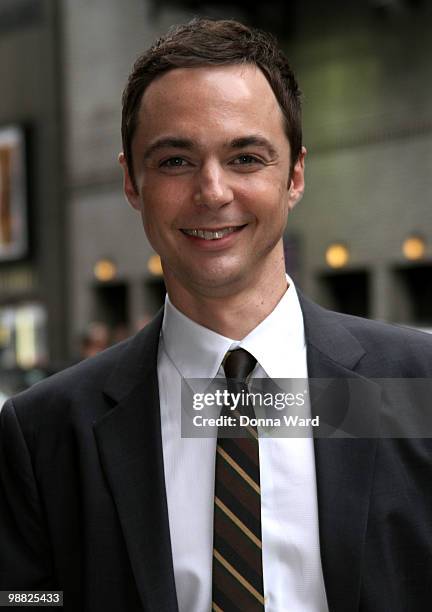 Actor Jim Parsons visits "Late Show With David Letterman" at the Ed Sullivan Theater on May 3, 2010 in New York City.