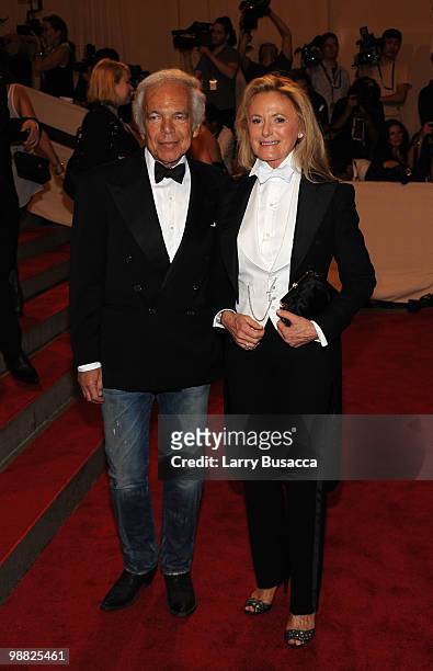Designer Ralph Lauren and Ricky Lauren attend the Costume Institute Gala Benefit to celebrate the opening of the "American Woman: Fashioning a...