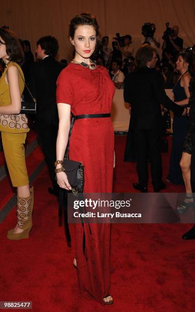 Model Elettra Wiedemann attends the Costume Institute Gala Benefit to celebrate the opening of the "American Woman: Fashioning a National Identity"...