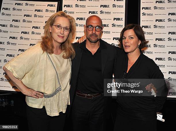 Actors Meryl Streep, Stanley Tucci and Marcia Gay Harden attend the "Speak Truth To Power: Voices Beyond The Dark" benefit reading>> at The Public...