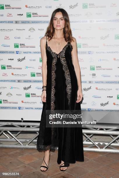 Kasia Smutniak attends the Nastri D'Argento cocktail party on June 30, 2018 in Taormina, Italy.