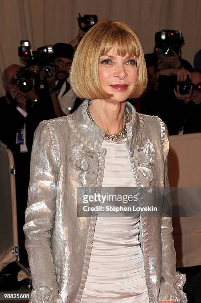 Vogue editor-in-chief Anna Wintour attends the Costume Institute Gala Benefit to celebrate the opening of the "American Woman: Fashioning a National...