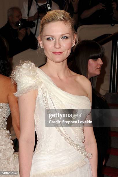 Actress Kirsten Dunst attends the Costume Institute Gala Benefit to celebrate the opening of the "American Woman: Fashioning a National Identity"...