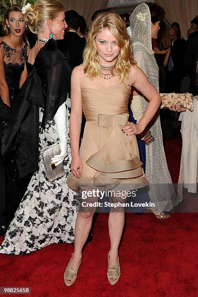 Actress Emilie de Ravin attends the Costume Institute Gala Benefit to celebrate the opening of the "American Woman: Fashioning a National Identity"...