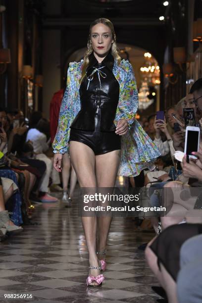 Chloe Sevigny walks the runway during Miu Miu 2019 Cruise Collection Show at Hotel Regina on June 30, 2018 in Paris, France.