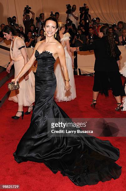 Actress Kristin Davis attends the Costume Institute Gala Benefit to celebrate the opening of the "American Woman: Fashioning a National Identity"...