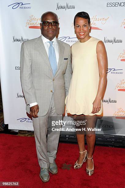 Antonio 'L.A.' Reid and Erica Reid attend the New York Gala benefiting The Steve Harvey Foundation at Cipriani, Wall Street on May 3, 2010 in New...