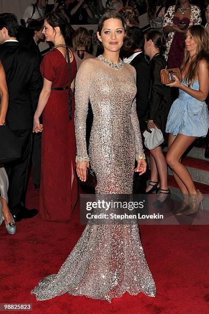 Actress Marion Cotillard attends the Costume Institute Gala Benefit to celebrate the opening of the "American Woman: Fashioning a National Identity"...