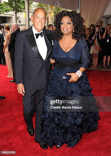 Oscar De La Renta and Oprah Winfrey attend the Costume Institute Gala Benefit to celebrate the opening of the "American Woman: Fashioning a National...