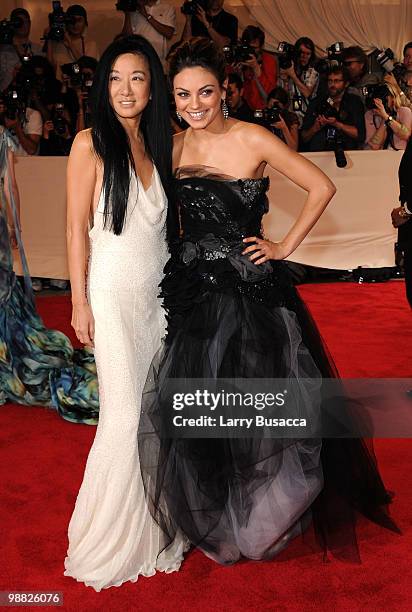 Designer Vera Wang and actress Mila Kunis attend the Costume Institute Gala Benefit to celebrate the opening of the "American Woman: Fashioning a...