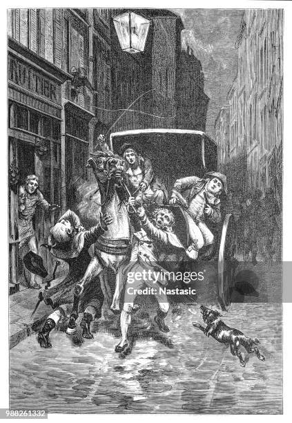 illustrations, cliparts, dessins animés et icônes de homme politique français georges cadoudal (1771-1804) et chef de la chouannerie au cours de la révolution français. arrestation à paris - georges cadoudal