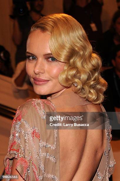 Actress Kate Bosworth attends the Costume Institute Gala Benefit to celebrate the opening of the "American Woman: Fashioning a National Identity"...