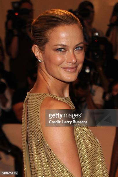 Model Carolyn Murphy attends the Costume Institute Gala Benefit to celebrate the opening of the "American Woman: Fashioning a National Identity"...